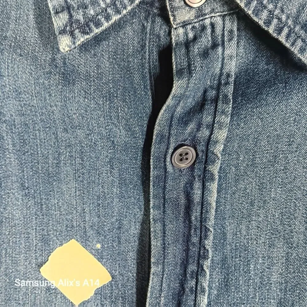Banana Republic Shirt Mens Large Blue Denim Jean Long‎ Sleeve 100% cotton